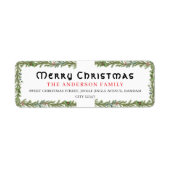 Christmas Floral Elegant Simple Return Address (Vorne)