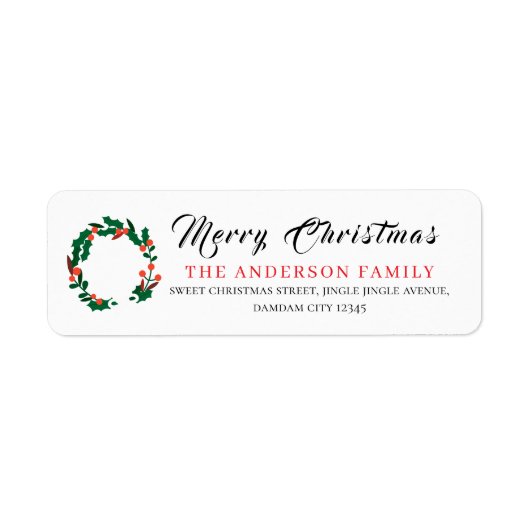 Christmas Floral Elegant Simple Return Address (Vorne)