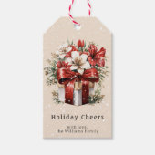 Christmas Floral Holiday Cheers Personalized Geschenkanhänger (Vorderseite)