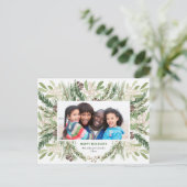 Christmas Floral Holiday Foto Postcard Postkarte (Stehend Vorderseite)
