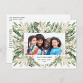 Christmas Floral Holiday Foto Postcard Postkarte (Vorne/Hinten)