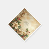Christmas Floral Holiday Napkin Serviette (Ecke)