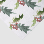 Christmas Floral Holly Red Berries Seidenpapier (Detail)