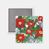 Christmas Floral Leaf Art Magnet (Vorderseite/Rückseite)