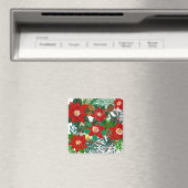 Christmas Floral Leaf Art Magnet (In Situ (Geschirrspüler))