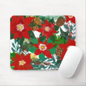 Christmas Floral Leaf Art Mousepad (Mit Mouse)