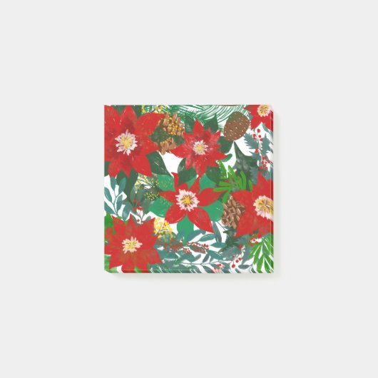 Christmas Floral Leaf Art Post-it Klebezettel (Vorderseite)