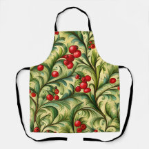 Christmas Floral Pattern With Red Berries