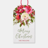 Christmas Floral Personalisiert Geschenkanhänger (Rückseite)