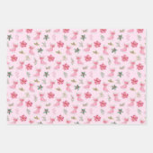 Christmas Floral Pink Ice Skates Geschenkpapier Set (Vorderseite 2)