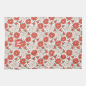 Christmas Floral Poinsettia Holly Custom Geschirrtuch (Horizontal)