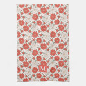 Christmas Floral Poinsettia Holly Custom Geschirrtuch (Vertikal)