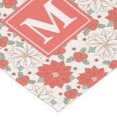 Christmas Floral Poinsettia Holly Custom Kurzer Tischläufer (Ecke)