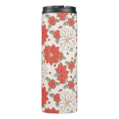 Christmas Floral Poinsettia Holly Custom Thermosbecher (Rückseite)