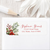 Christmas Floral Return Address Labels (Insitu)