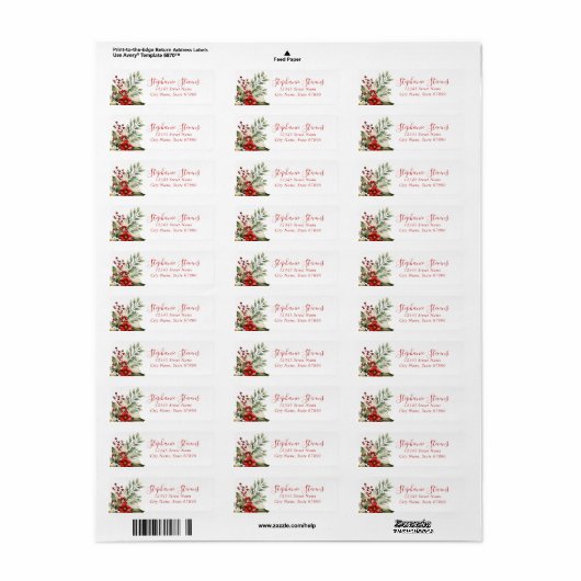 Christmas Floral Return Address Labels (Vorne)