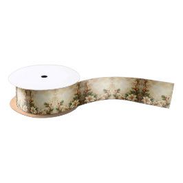 Christmas Floral Satin Ribbon Satinband