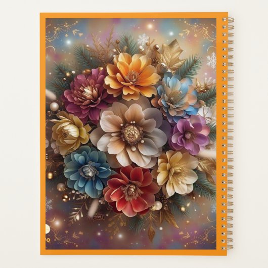 "Christmas Floral Sparkle" Planer (Rückseite)