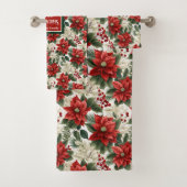 Christmas Floral Towels Personalized Gift Idea Badhandtuch Set (Insitu)