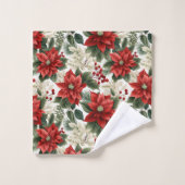 Christmas Floral Towels Personalized Gift Idea Badhandtuch Set (Waschlappen)