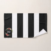 Christmas floral wreath stripes monogram badhandtuch set (Handtuch)