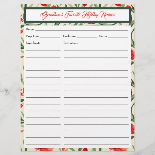 Christmas Florals Card (Vorderseite)
