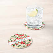 Christmas Florals Round Paper Untersetzer (Vor Ort)