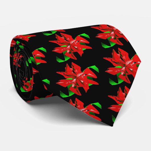 Christmas Flower Tie Customizable Krawatte (Gerollt)