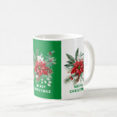 Christmas flowers Bouquet Merry Christmas Text 2 Kaffeetasse (VorderseiteRechts)