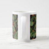 Christmas Flowers Pattern,Gold Red Green Black Jumbo-Tasse (Rückseite)