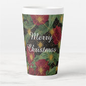 Christmas Flowers Pattern,Gold Red Green Black Milchtasse (Vorderseite)