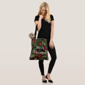 Christmas Flowers Pattern,Gold Red Green Black Tasche (Am Model)
