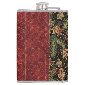 Christmas Flowers ,Red Gold Black,Merry Christmas Flachmann (Rückseite)