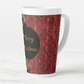 Christmas Flowers ,Red Gold Black,Merry Christmas Milchtasse (Rechte Ecke)