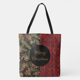 Christmas Flowers ,Red Gold Black,Merry Christmas Tasche