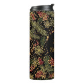 Christmas Flowers ,Red Gold Black,Merry Christmas Thermosbecher (Nach links gedreht)