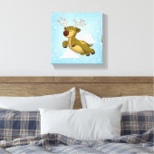 Christmas Flying Rentier Leinwanddruck (Insitu (Schlafzimmer))