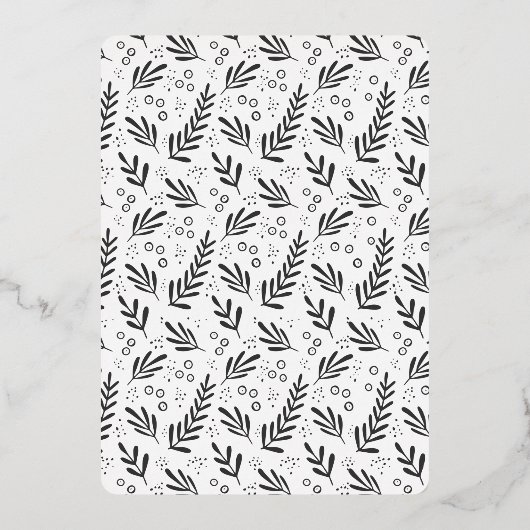 Christmas Foliage Berry Garden | Aufforderung zur Folieneinladung (Rückseite)