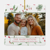 Christmas Foliage Photo Ceramic Ornament (Rückseite)