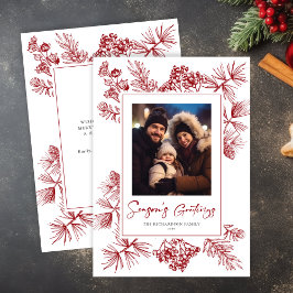 Christmas Foliage Red Foto Feiertagskarte
