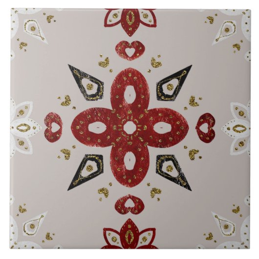 Christmas Folk Nordic Art Fliese (Vorderseite)