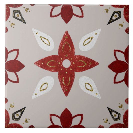 Christmas Folk Nordic Art Fliese (Vorderseite)