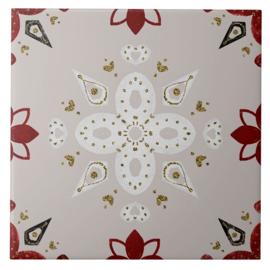 Christmas Folk Nordic Art Fliese (Vorderseite)