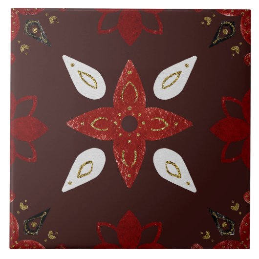 Christmas Folk Nordic Art Fliese (Vorderseite)