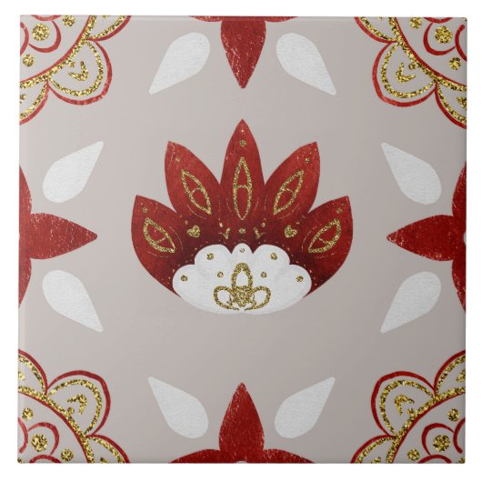 Christmas Folk Nordic Art Fliese (Vorderseite)