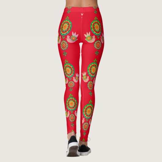 CHRISTMAS FOLKART DRUCKTE Leggings (Rückseite)