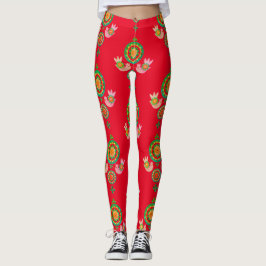 CHRISTMAS FOLKART DRUCKTE Leggings
