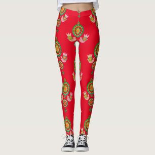 CHRISTMAS FOLKART DRUCKTE Leggings