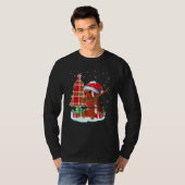 Christmas Football Ball Snowman Dabbing Santa Hat T-Shirt (Vorne ganz)