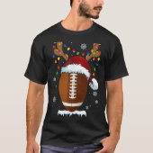 Christmas Football Ball Xmas Lights Funny Boys Men T-Shirt (Vorderseite)